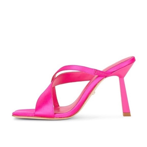 NEW RAYE Harolin Satin Heels Crisscross Vamp Straps Square Toe - Picture 6 of 7